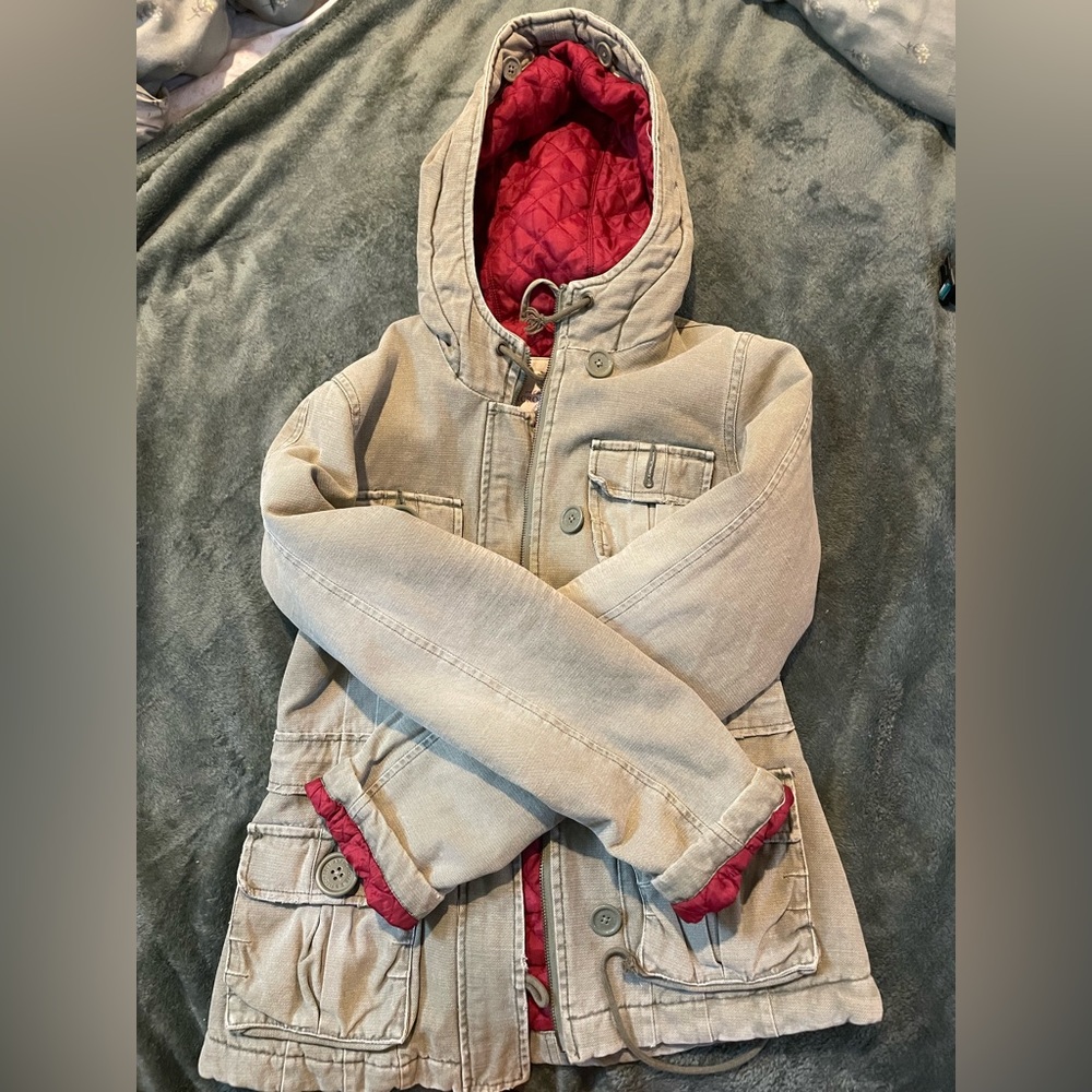 Abercrombie & fitch green and red jacket
